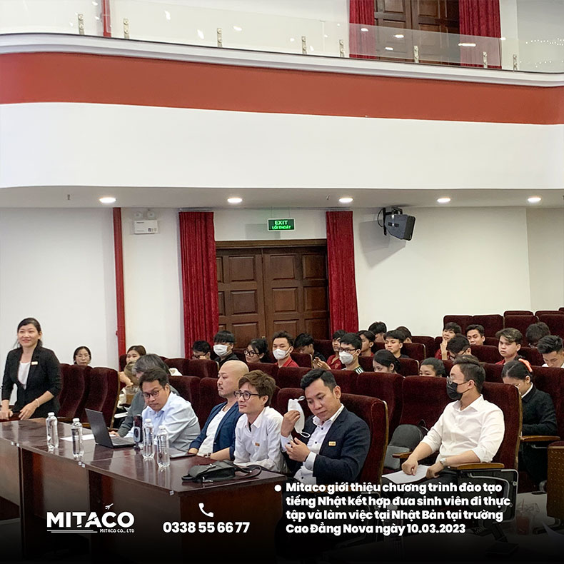 Mitaco giới thiệu chương trình đào tạo tiếng Nhật kết hợp đưa sinh viên đi thực tập và làm việc tại Nhật Bản tại trường Cao Đẳng Nova