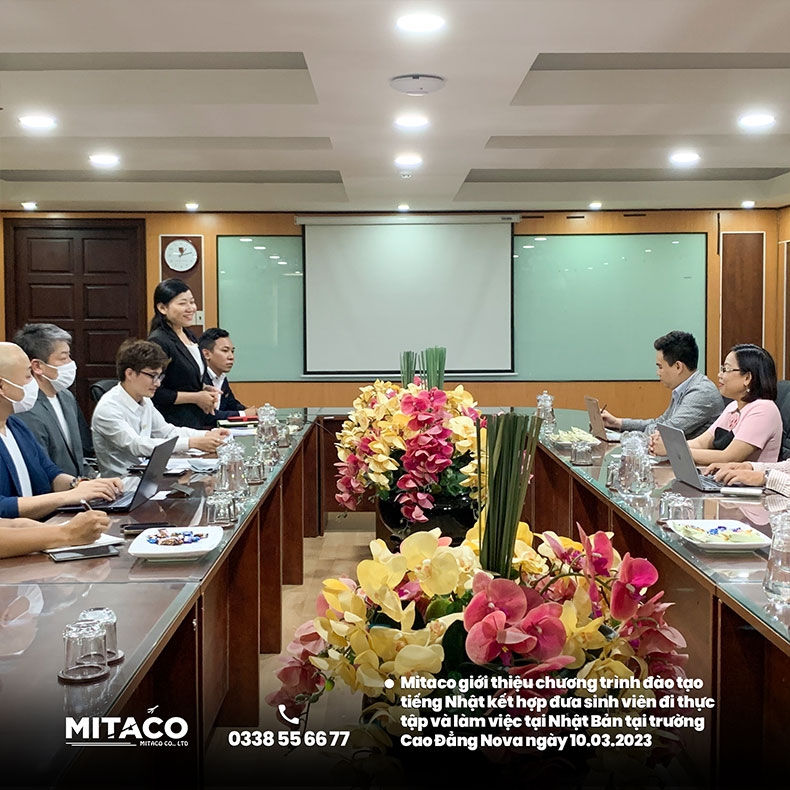 Mitaco giới thiệu chương trình đào tạo tiếng Nhật kết hợp đưa sinh viên đi thực tập và làm việc tại Nhật Bản tại trường Cao Đẳng Nova