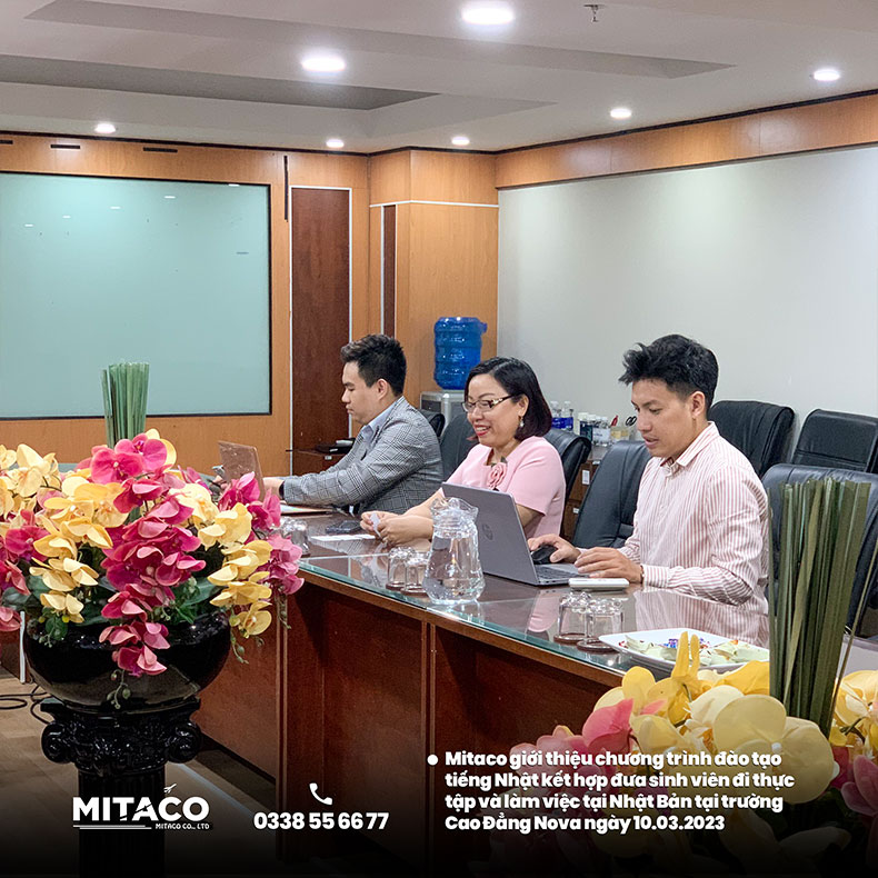 Mitaco giới thiệu chương trình đào tạo tiếng Nhật kết hợp đưa sinh viên đi thực tập và làm việc tại Nhật Bản tại trường Cao Đẳng Nova