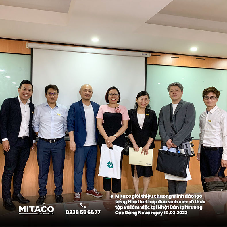 Mitaco giới thiệu chương trình đào tạo tiếng Nhật kết hợp đưa sinh viên đi thực tập và làm việc tại Nhật Bản tại trường Cao Đẳng Nova