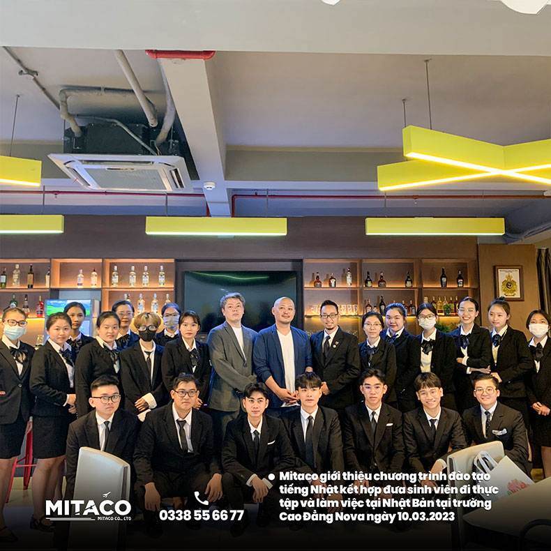 Mitaco giới thiệu chương trình đào tạo tiếng Nhật kết hợp đưa sinh viên đi thực tập và làm việc tại Nhật Bản tại trường Cao Đẳng Nova